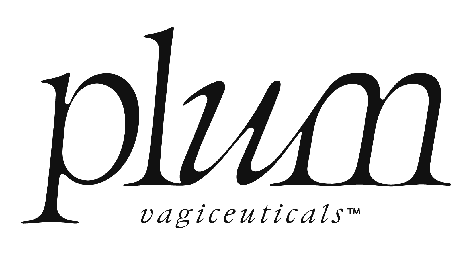 Black and white logo for Plum Vagiceuticals