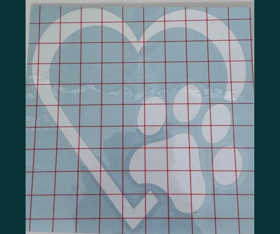 Vinyl Decal - Heart Dog Paw