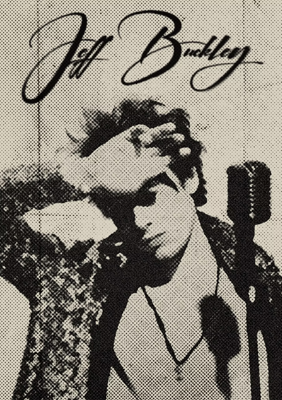 Jeff Buckley poster with halftone effect