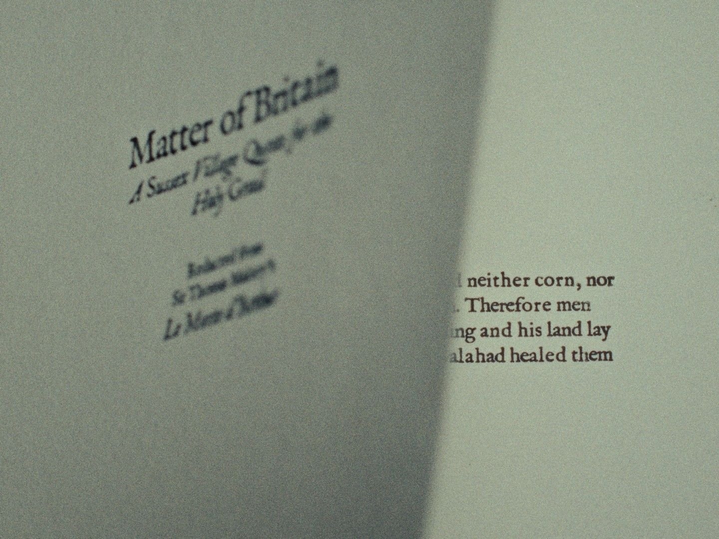 Close-up photo of a page from a book, showing the title 'Matter of Braces' and some text on the right side, with part of the page shadowed.