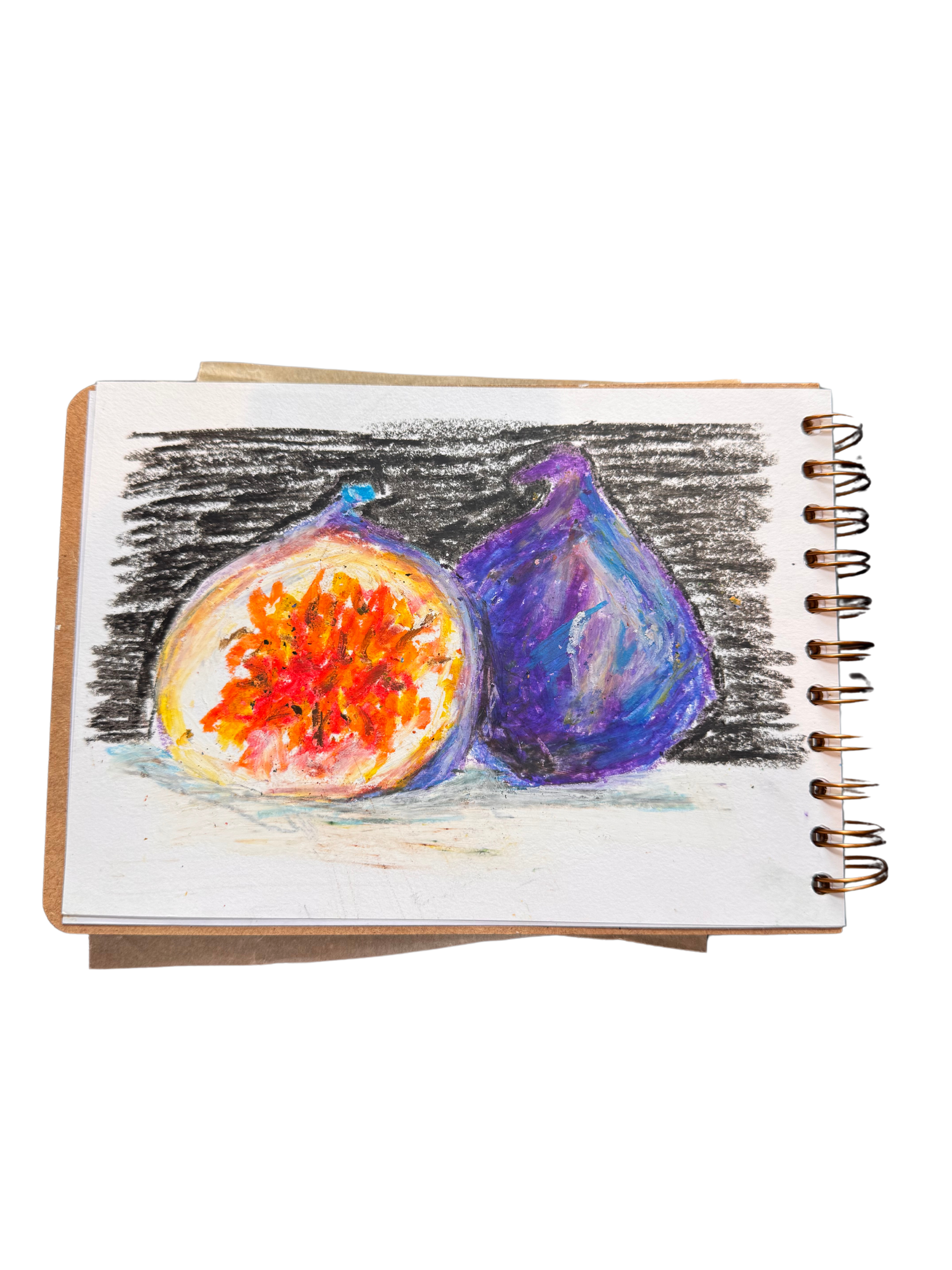 Figs in oil pastel.