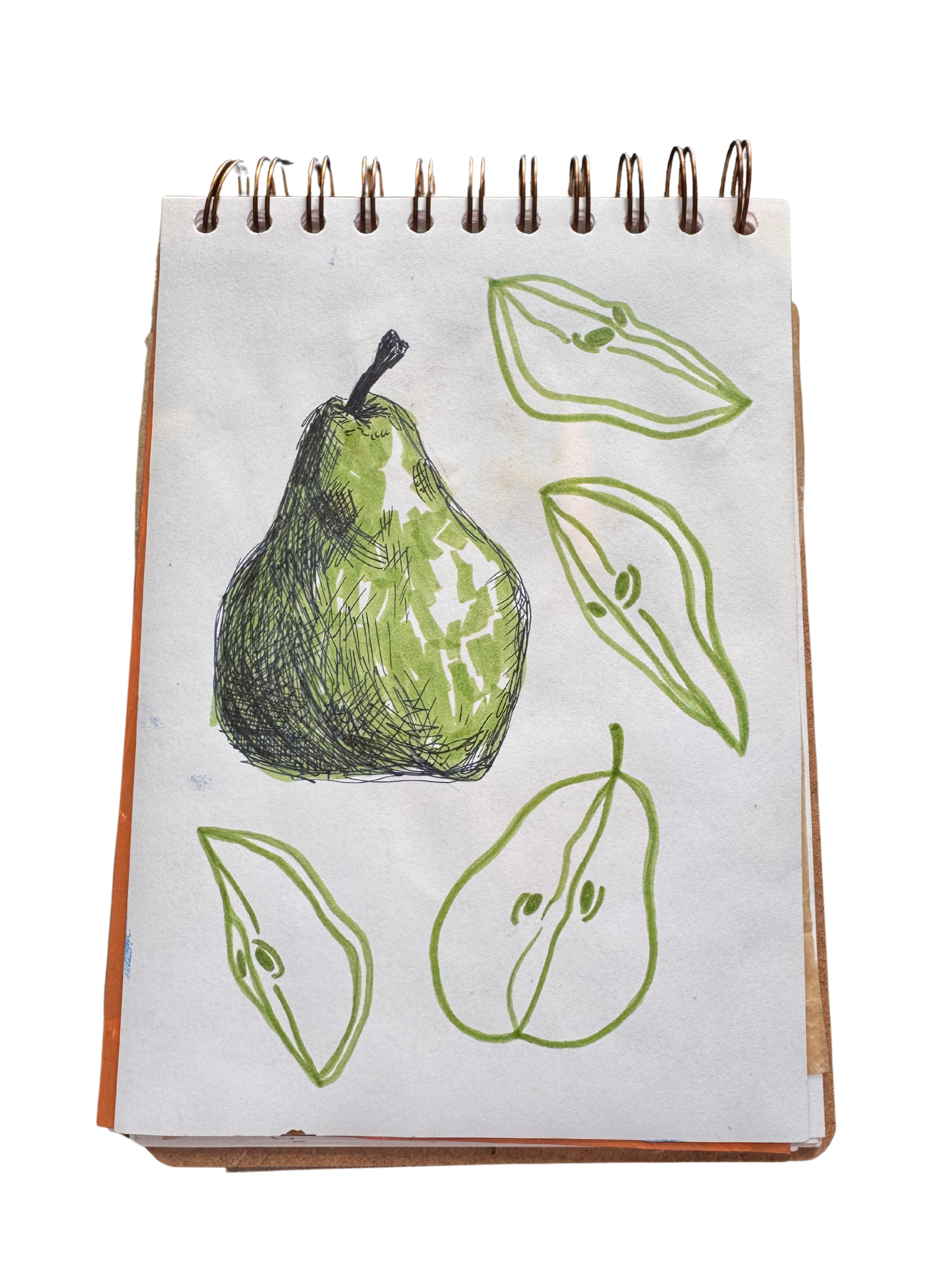 Pears in felt tip and pen.