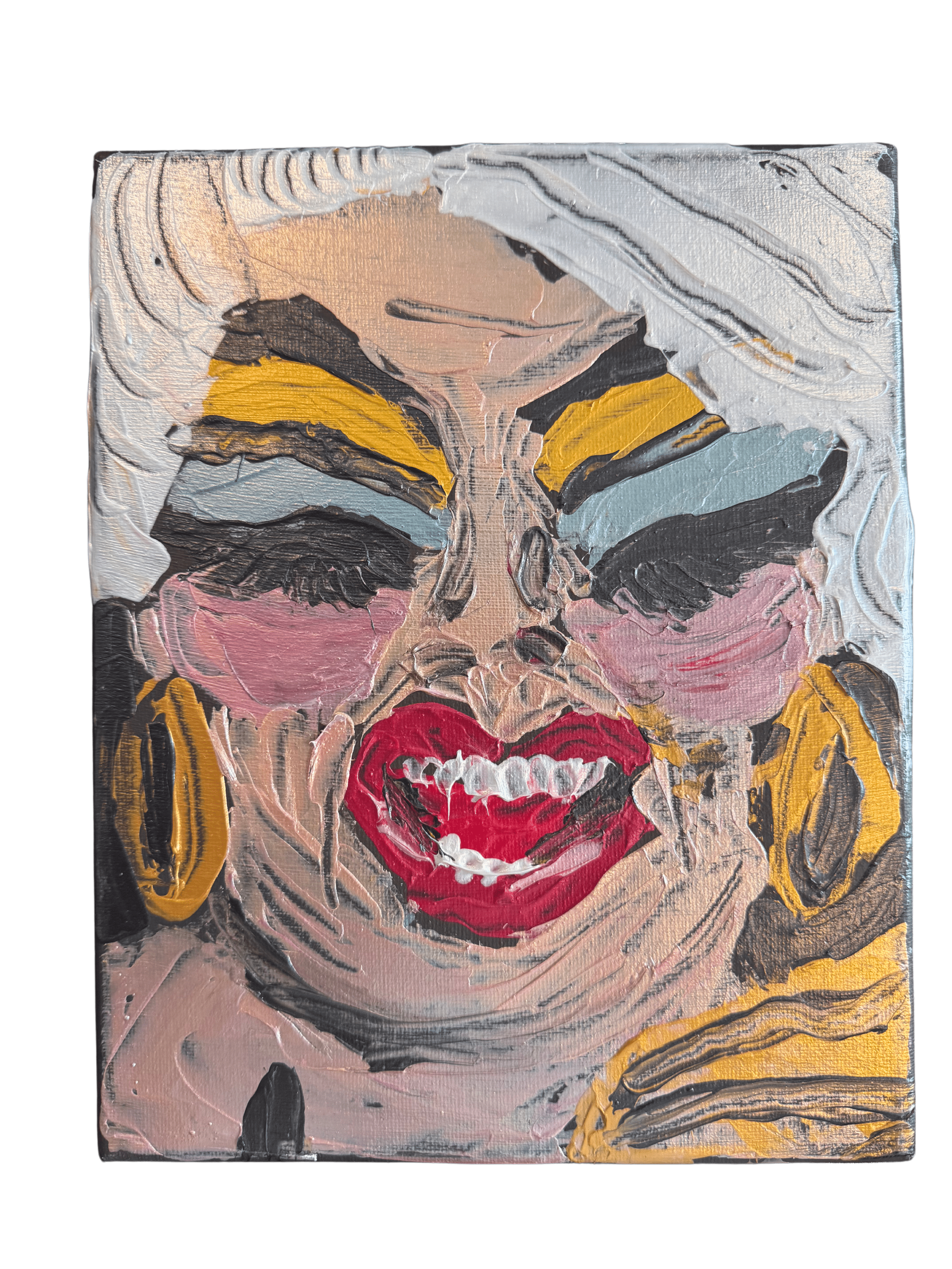 Divine - Metallic acrylic paint on stretched canvas - applied using palette knife - 2025 (Available for purchase upon request.)