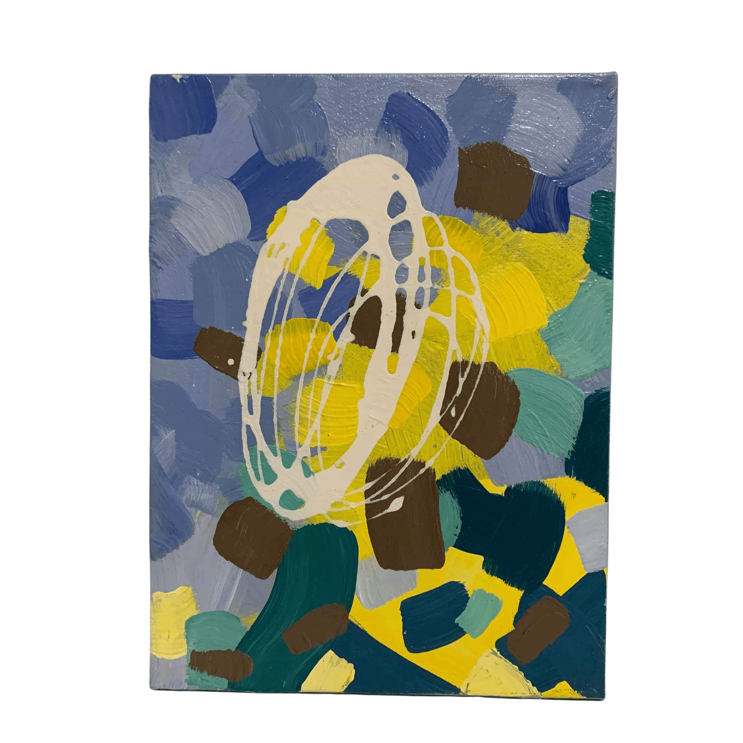 Exaggerated deconstruction of The Water Lily Pond, 1899 by Claude Monet - Acrylic paint on stretched canvas - 2019 Both composition and colour extracted with conscious altering to realism. Done in exploration of using reference to create something un
