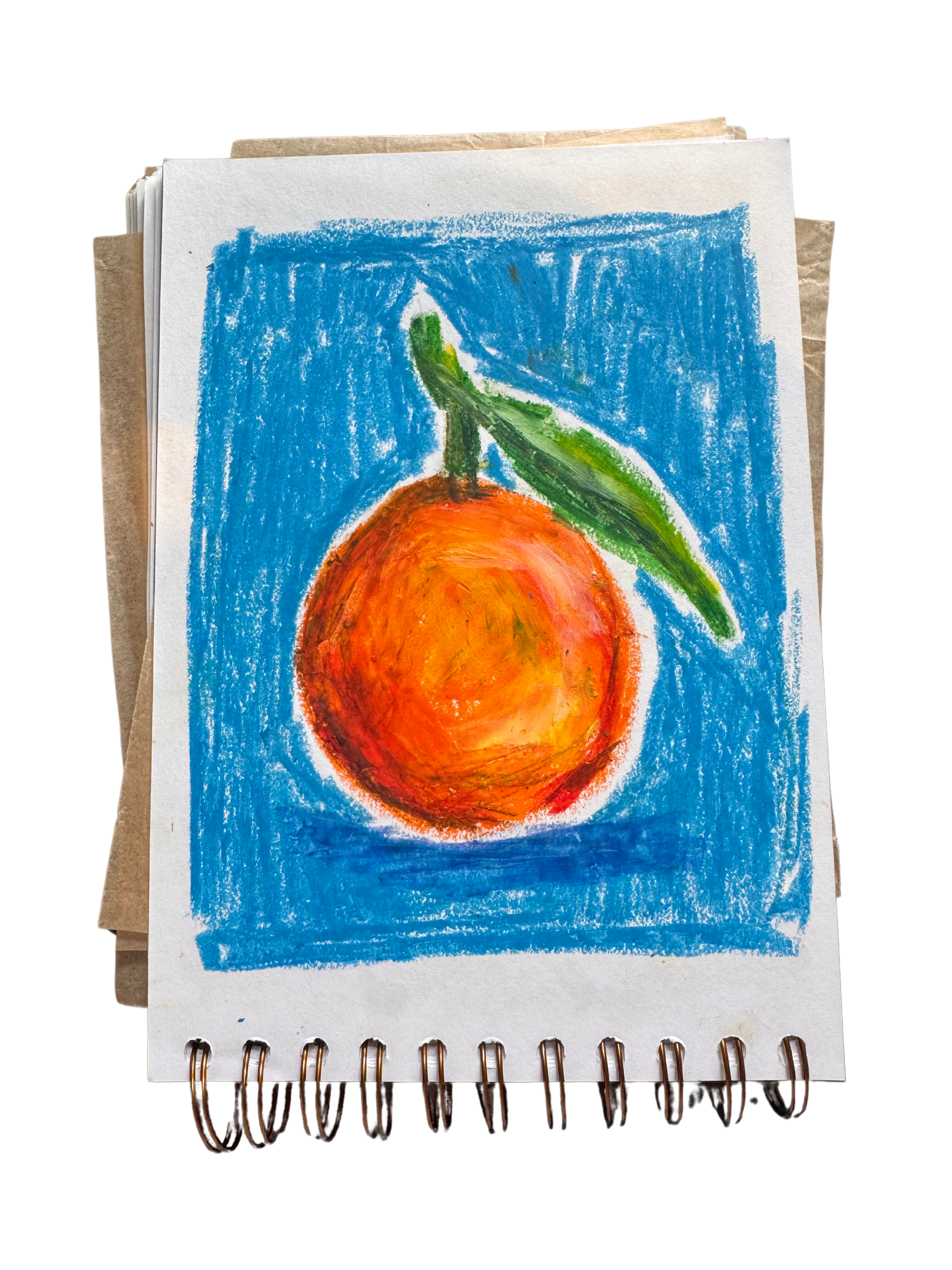 Orange in oil pastel.