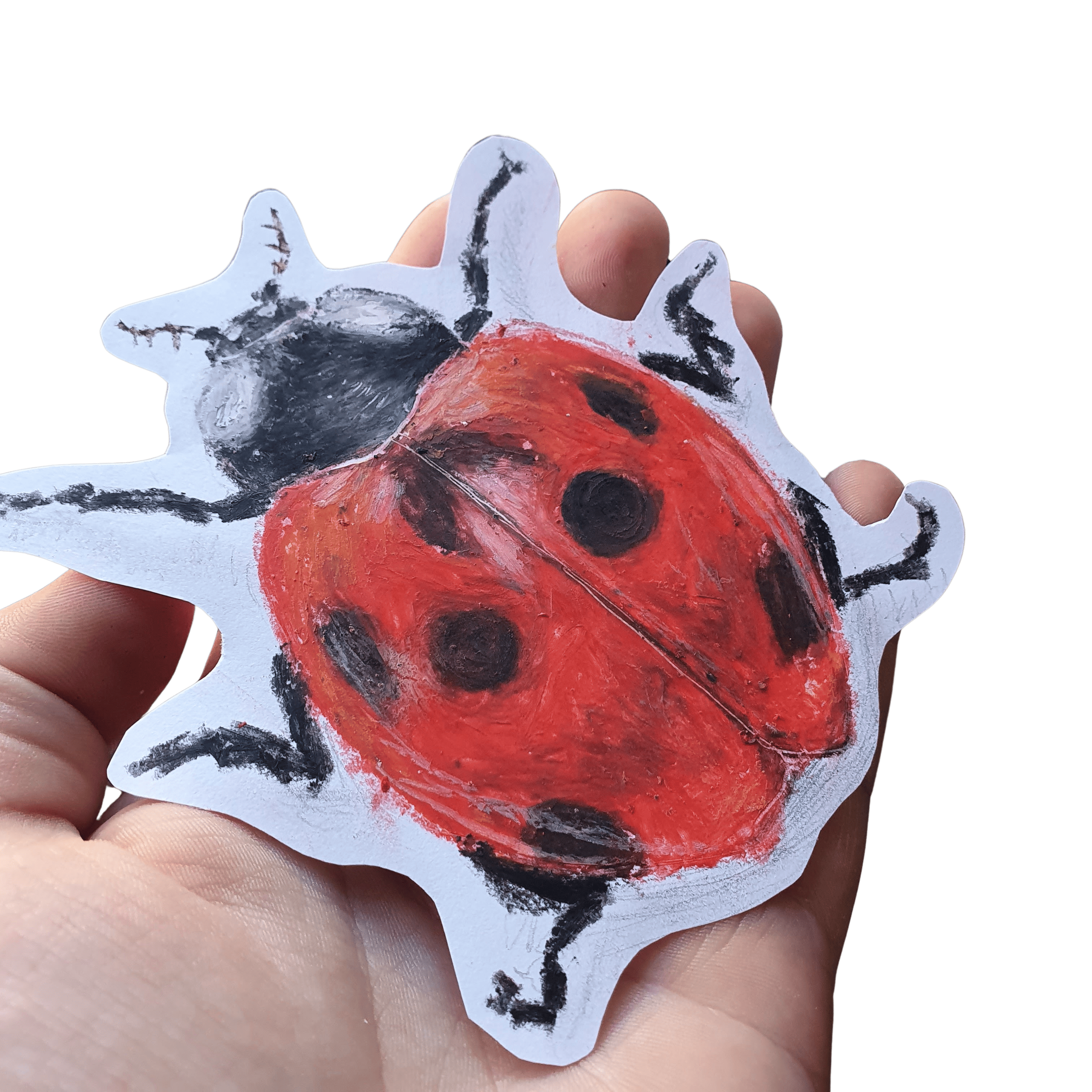 Ladybug - Oil pastels on printer paper - 2020 - Not original reference.