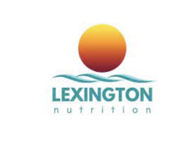 Logo for Lexington Nutrition featuring a yellow to orange gradient sunset over blue wavy lines and the text 'LEXINGTON nutrition'