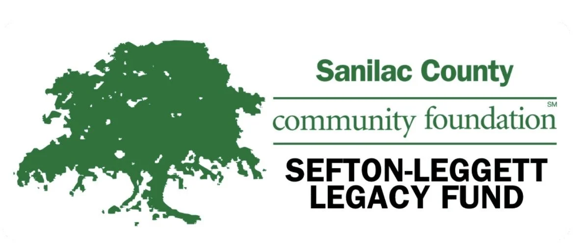 Green tree graphic with text reading 'Sanilac County community foundation SEFTON-LEGGETT LEGACY FUND'.