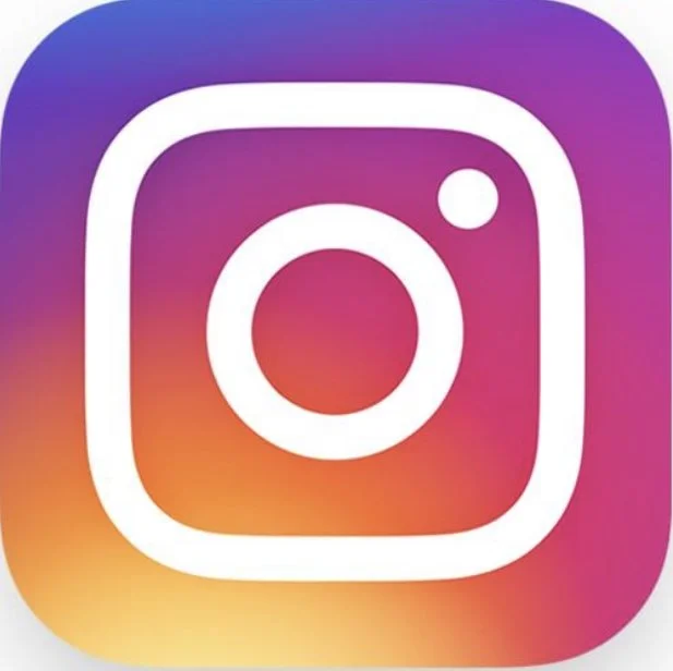 Instagram logo with a multicolor gradient background from purple to orange.