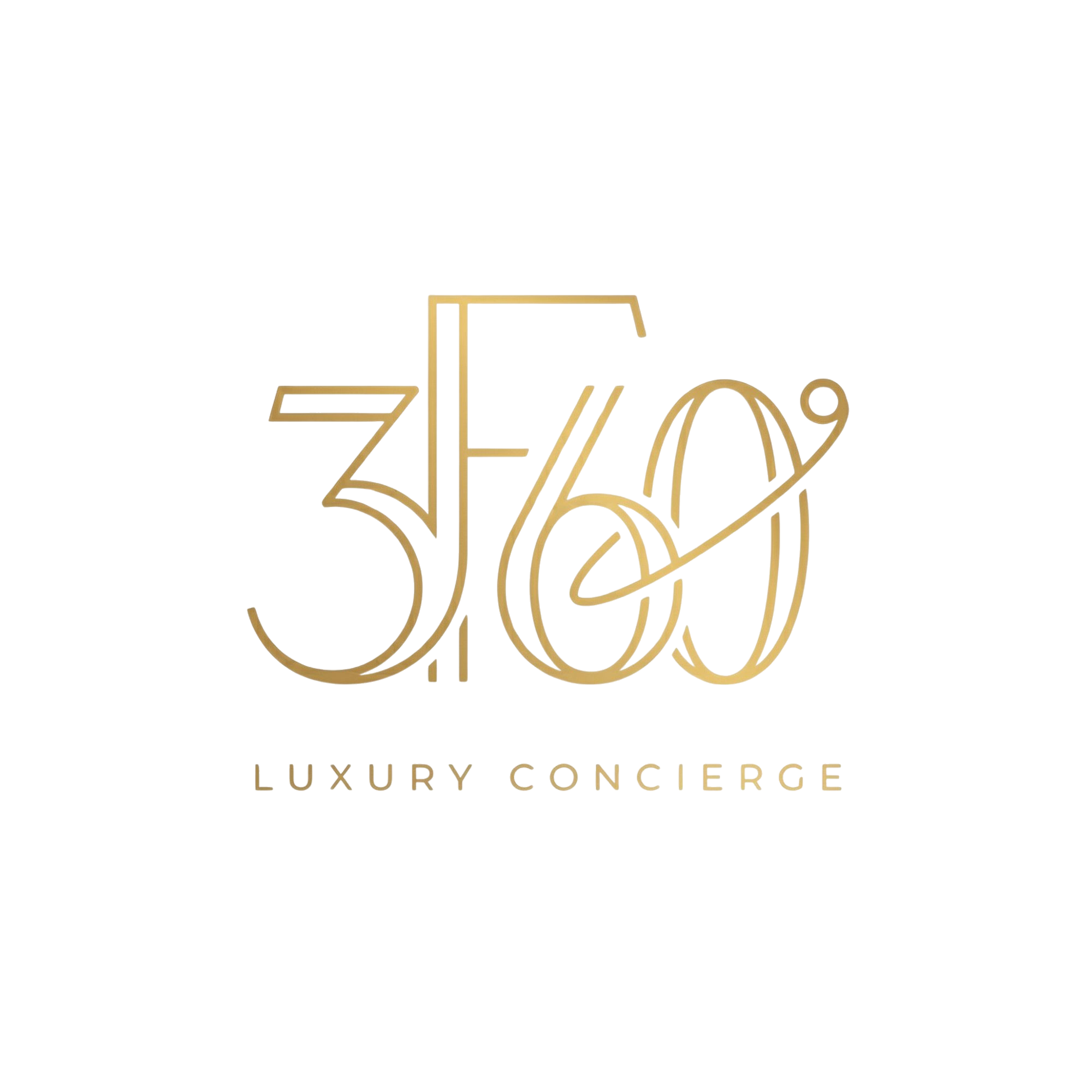 Logo with gold 3D text reading '3f60', and the words 'luxury concierge' underneath.