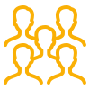 Icon of five stylized human figures standing together.