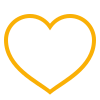 A yellow heart outline on a black background