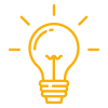 Illustration of a light bulb with a gear inside, symbolizing ideas and innovation.