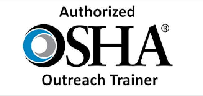 Logo of OSHA with the words 'Authorized Outreach Trainer'.