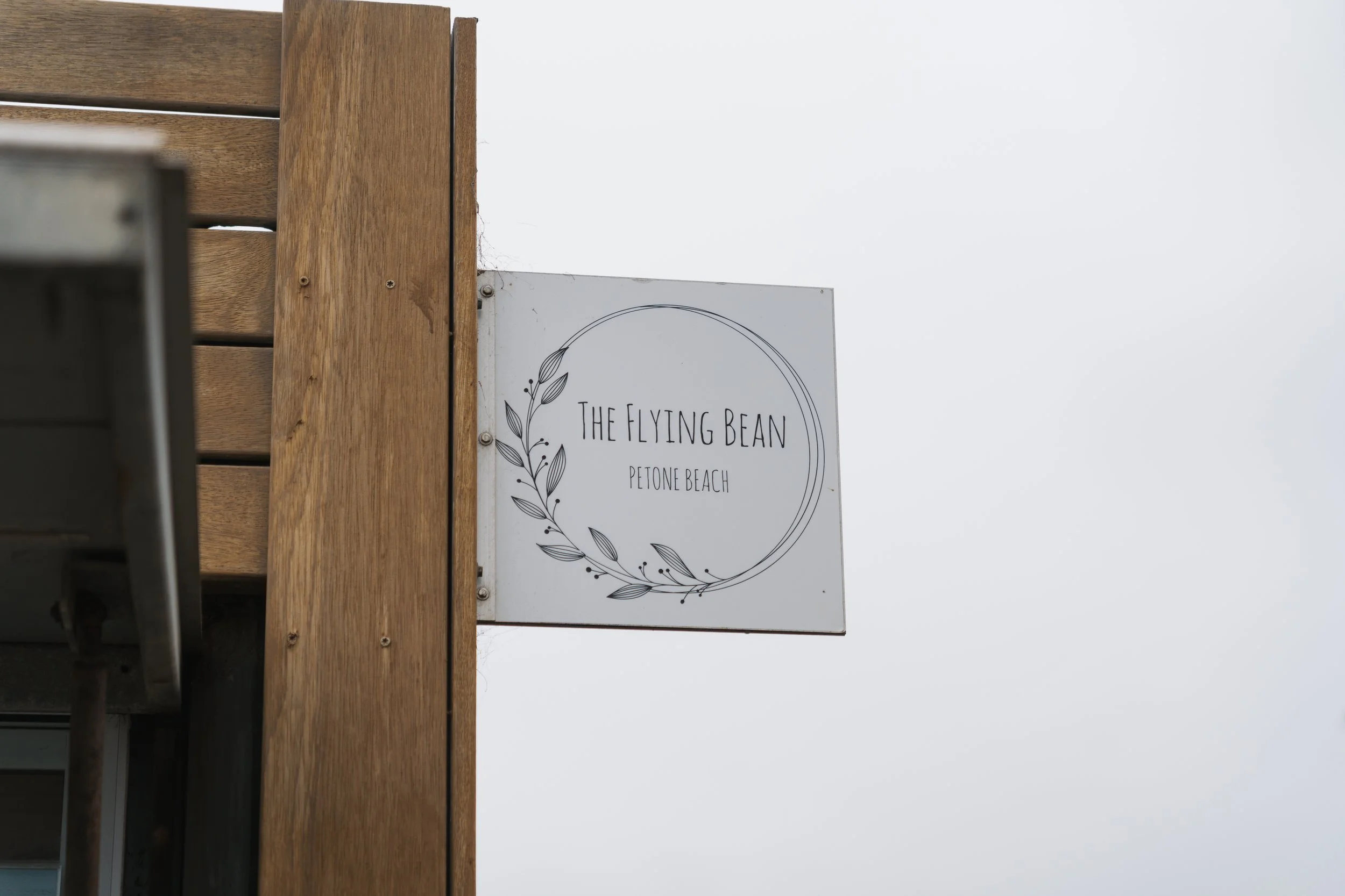 Signage for The Flying Bean, located in Petone