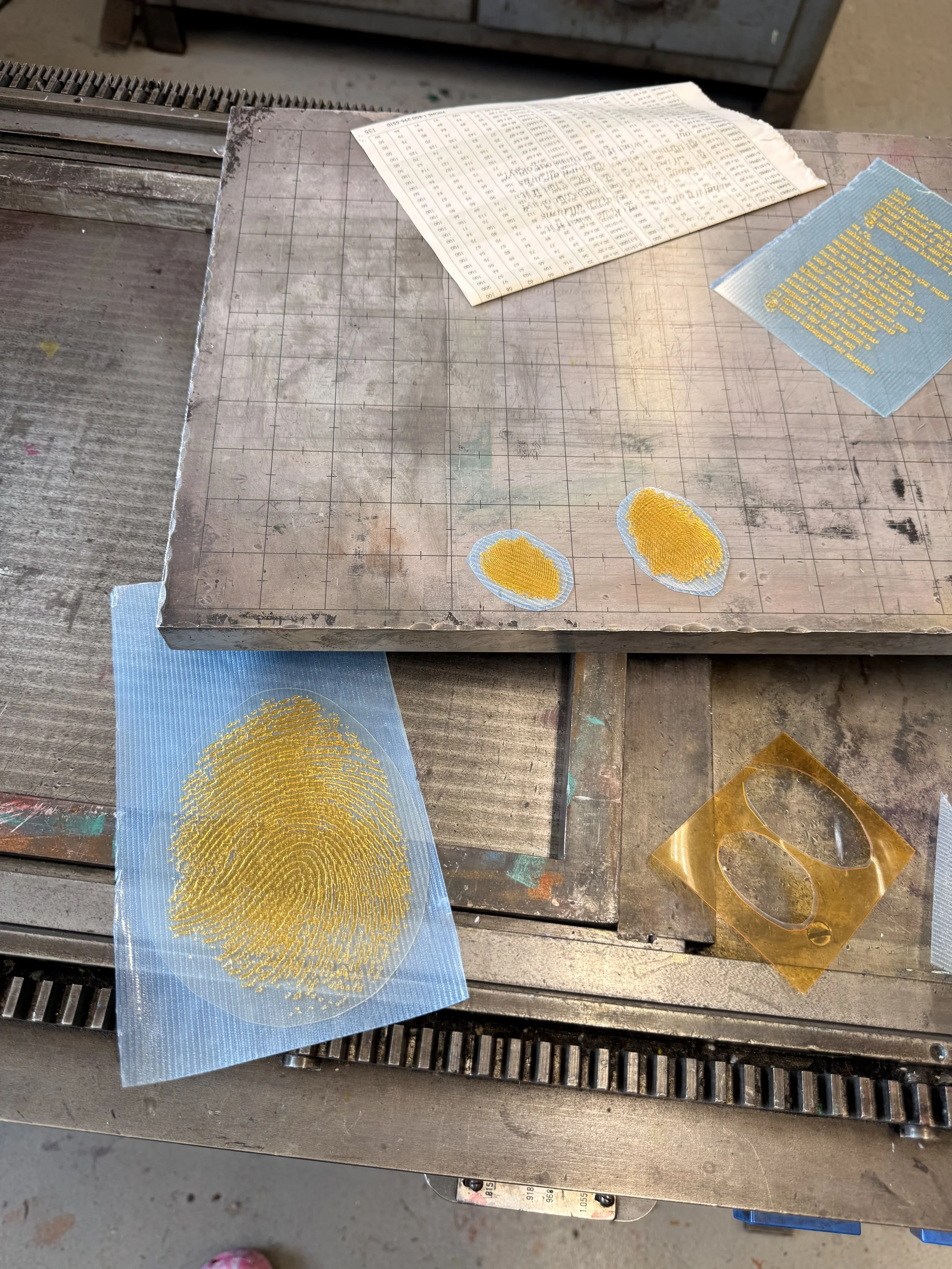 Prepping the letterpress