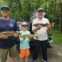 displaying a successful days catch with a fishing charter in Minocqua Wisconsin. time for a Friday night fish fry.