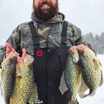 Trophy ice fishing trips for Crappie in St. Germain Wisconsin January 2026