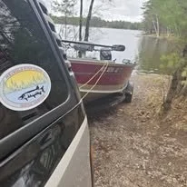 Heindls Fishtails guide service is getting ready to launch the boat and go catch some fish in Rhinelander Wisconsin