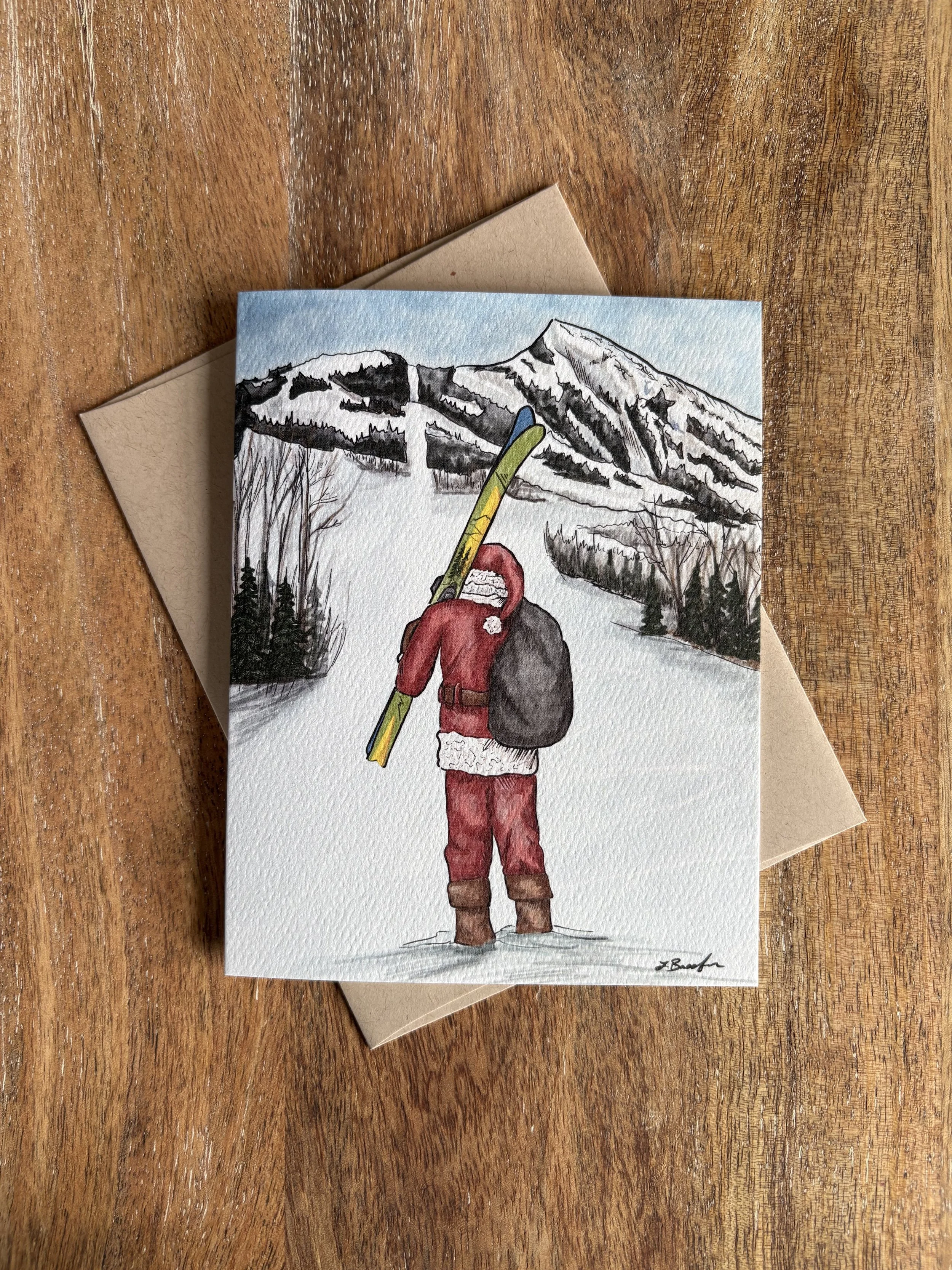 Skiing Santa