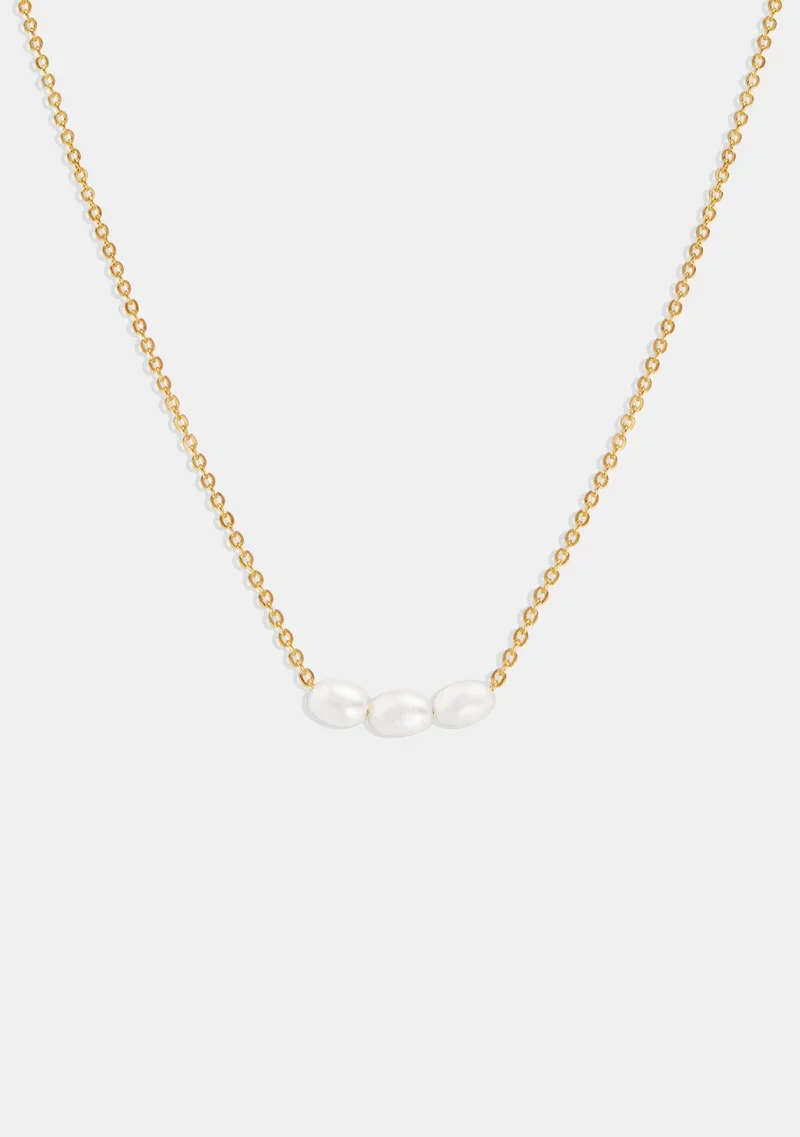 Mini Pearl Necklace - Gold