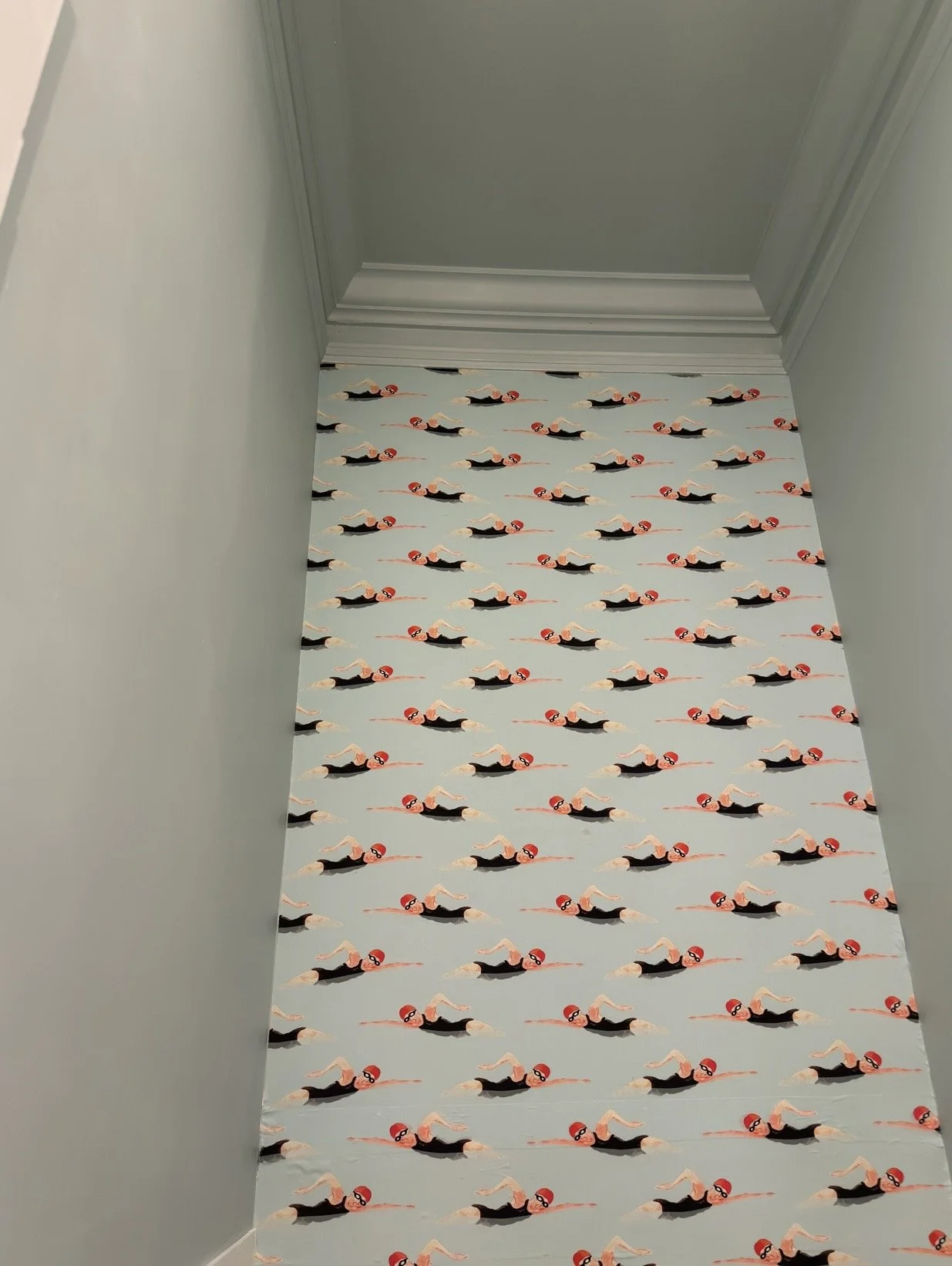 Powder room paint and wallpaper install. 