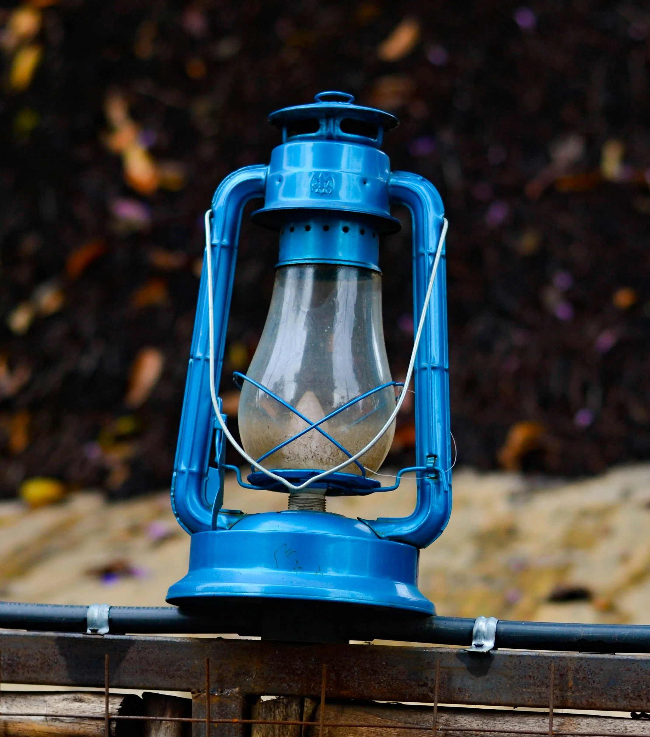 Paraffin-based fuel bright blue lamp.