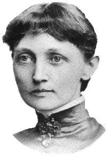 Black and white portrait photograph of the face of a young woman named Emma Curtis Hopkins.