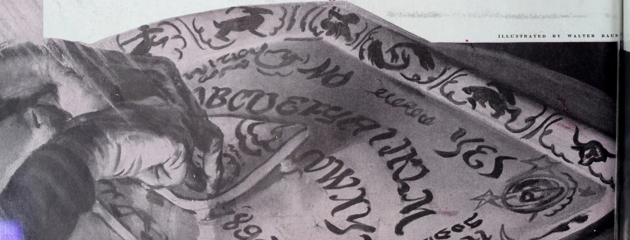 Image of two hands guiding a planchette over a talking board.