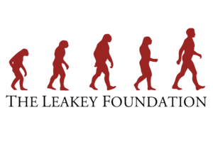The Leakey Foundation logo showing five red human evolution silhouettes above the organization name
