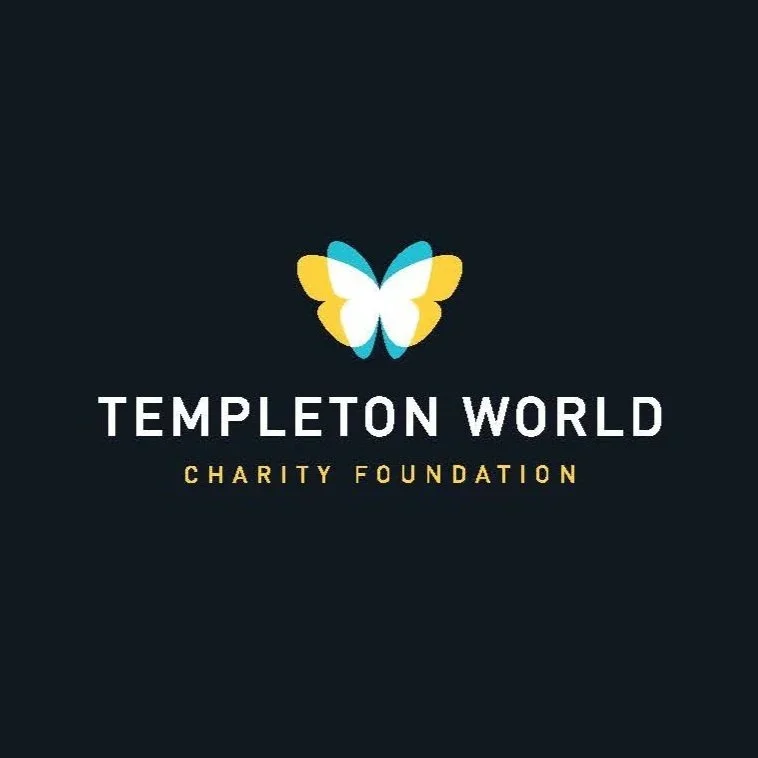 Templeton World Charity Foundation logo with a colorful butterfly above white and gold text