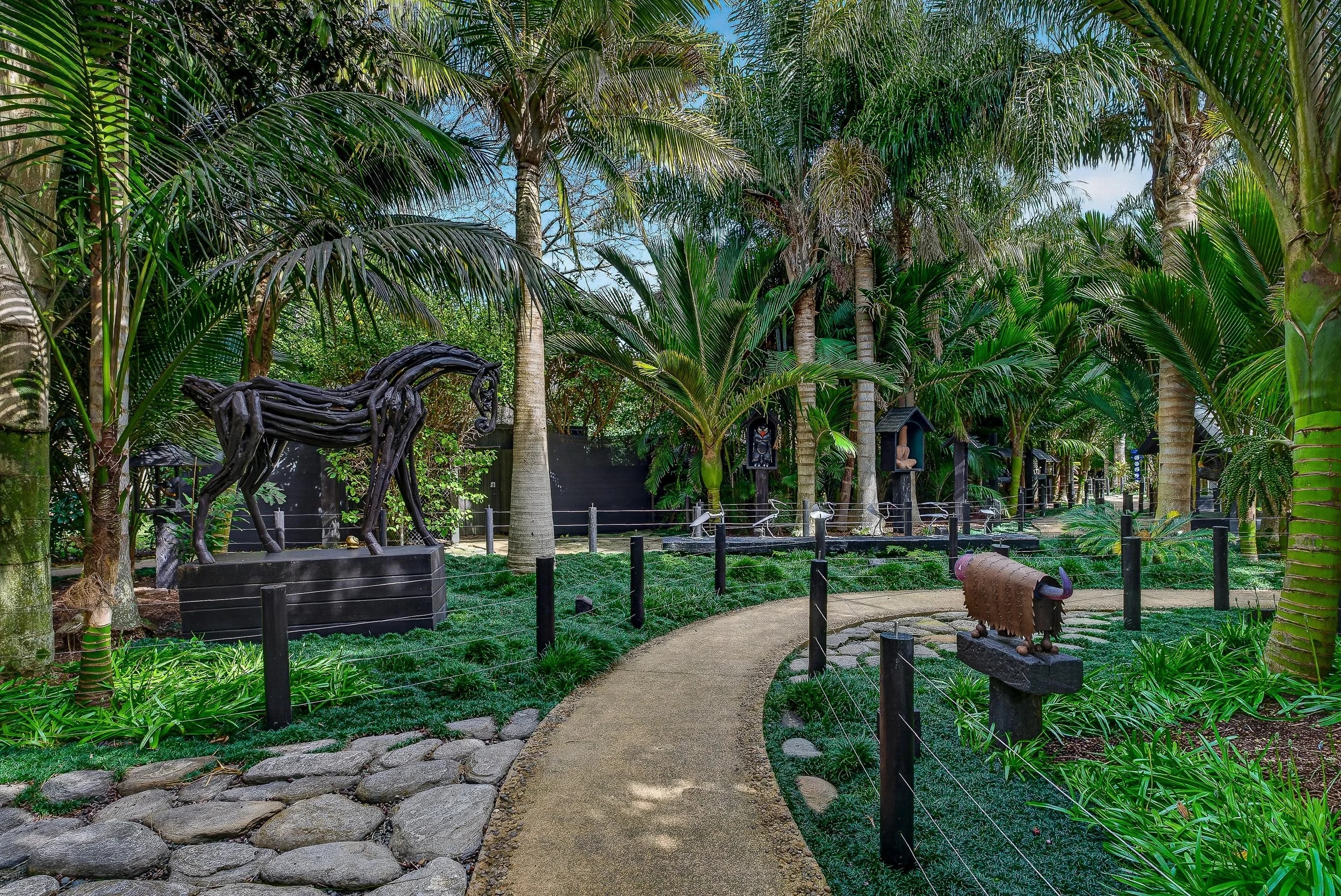 The Nikau Palm Garden at Sculptureum, Auckland, New Zealand