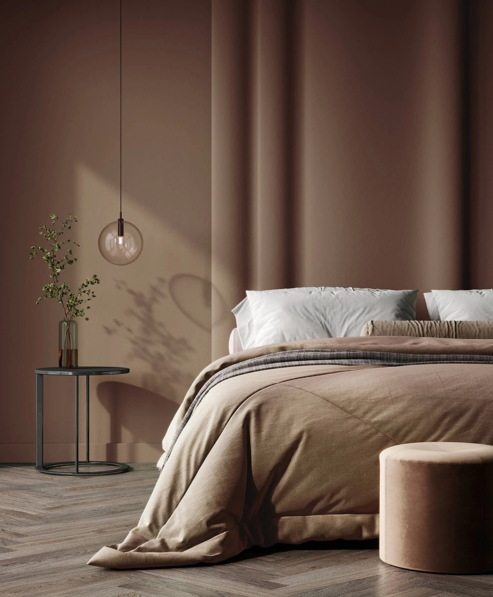 bedroom in neutral tones