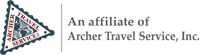 Logo of Archer Travel Service, Inc. with triangular emblem and text indicating it is an affiliate of Archer Travel Service, Inc.