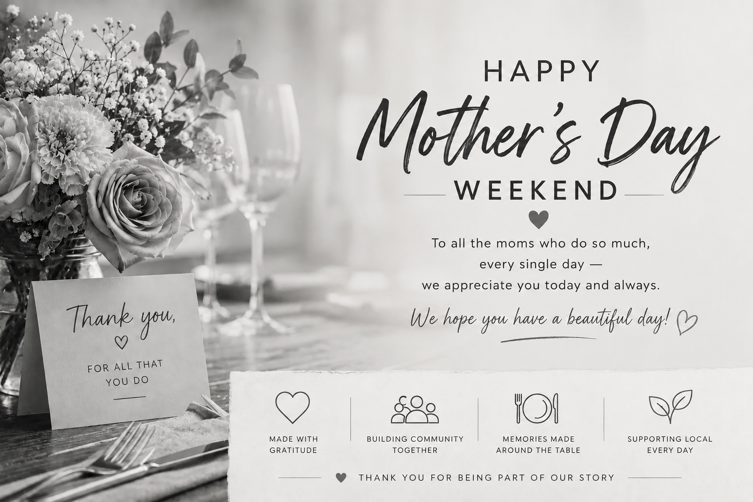 Mother’s Day Weekend in Restaurants