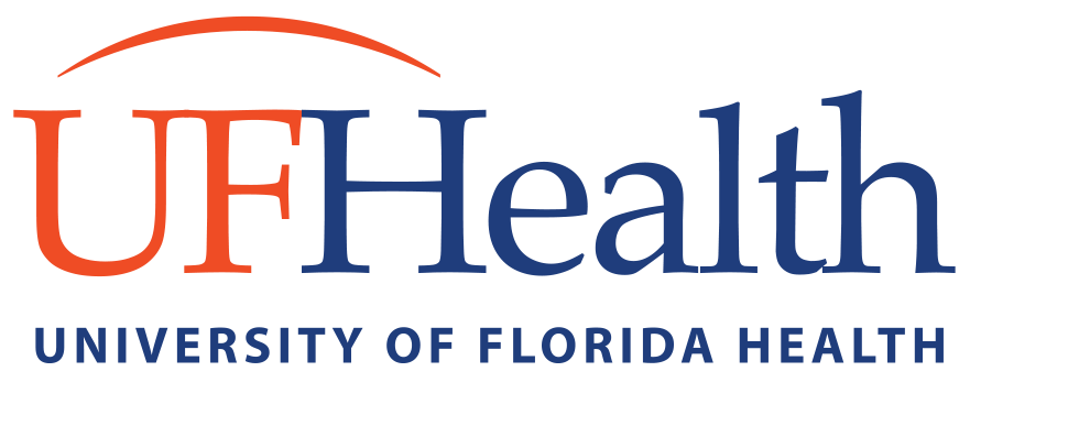 The logo of UF Health, University of Florida Health, featuring the text 'UF Health' with 'UF' in red and 'Health' in blue, and an arch above the text.