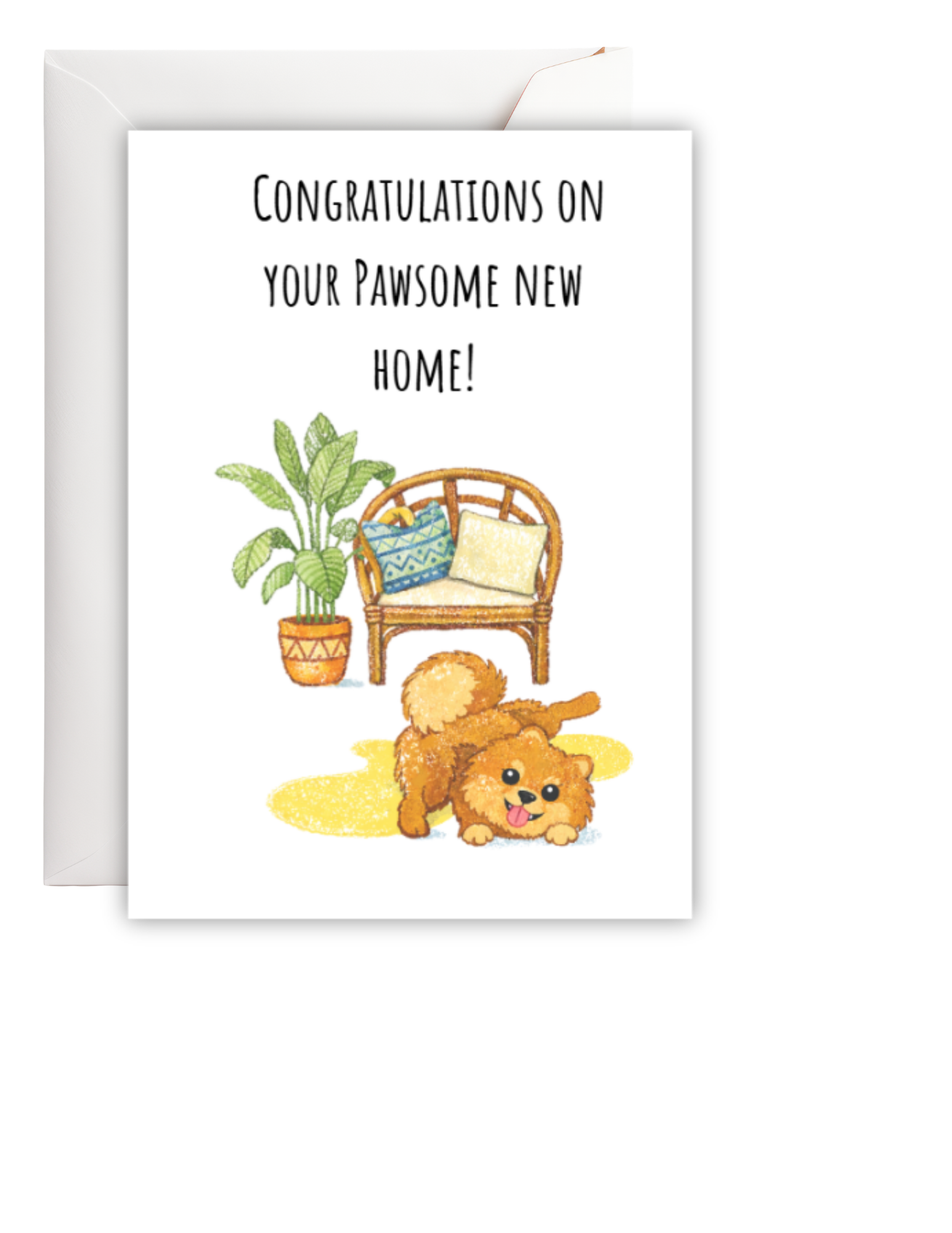 Pawsome New Home Dog Congratulations Greeting Card