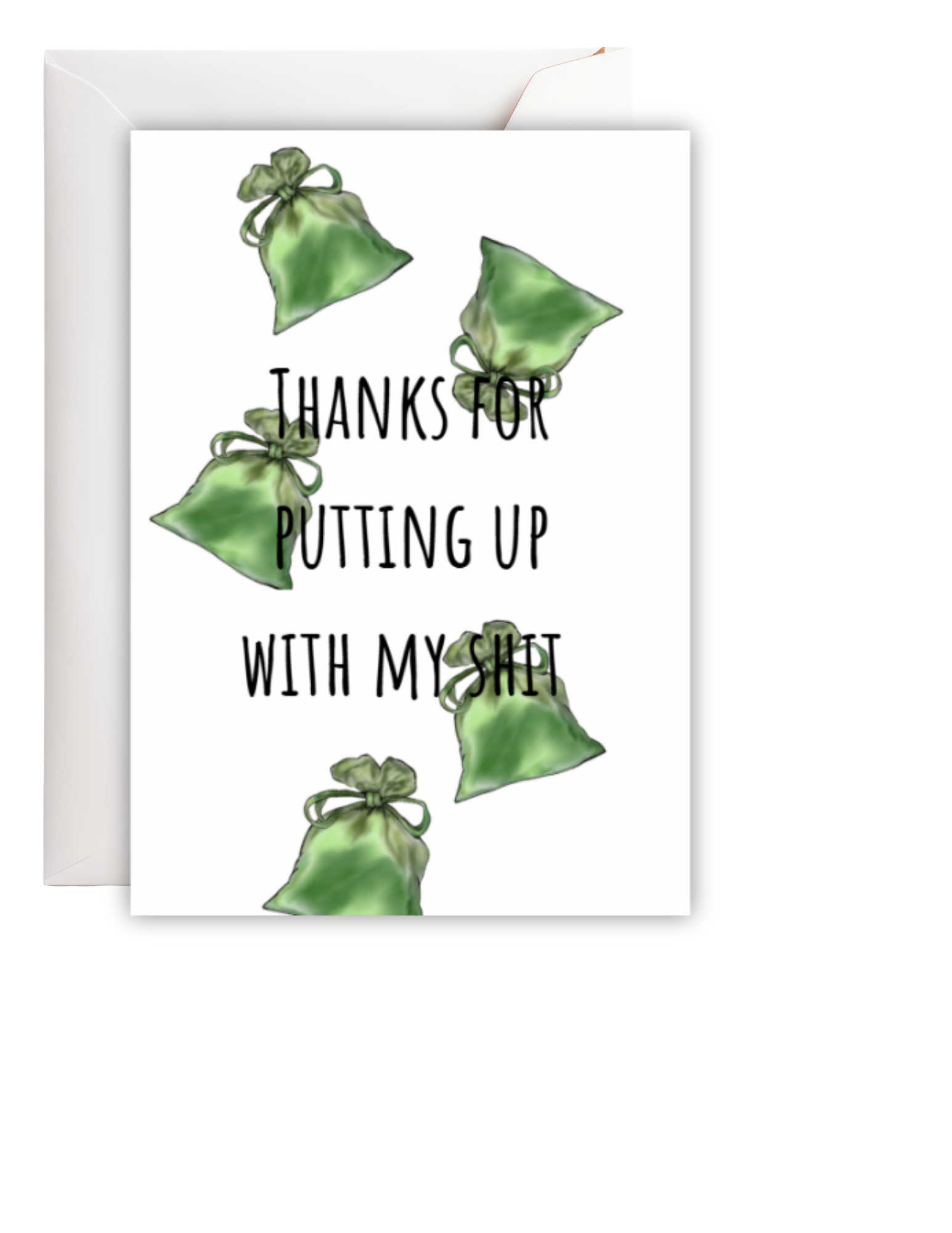 Thanks for Putting Up With My Shit Funny Thank You Card