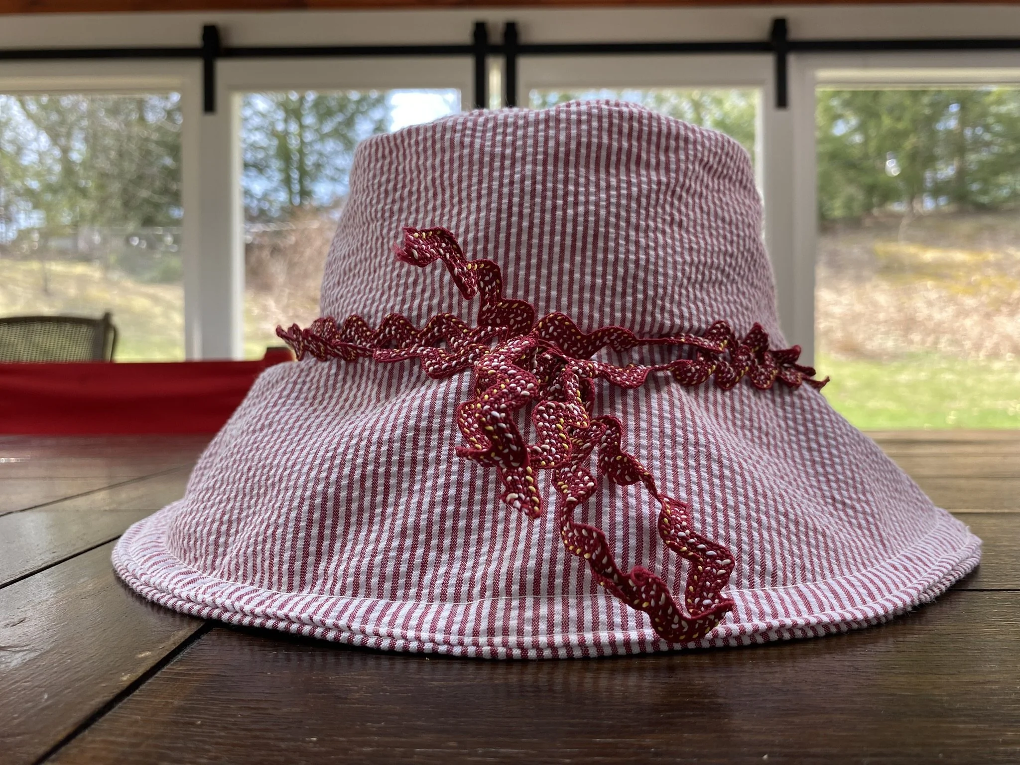 Red and White Seersucker