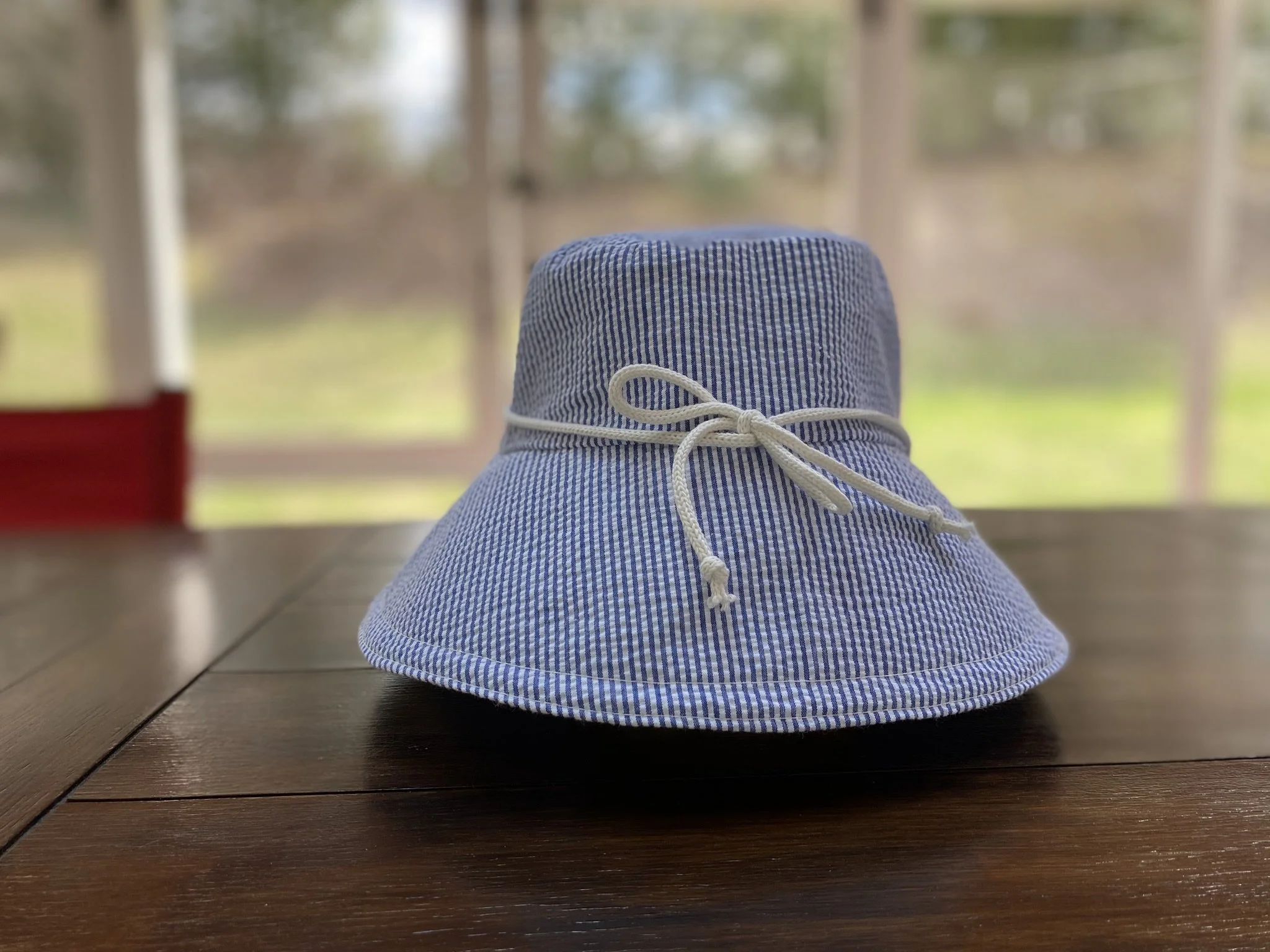 Blue and White Seersucker