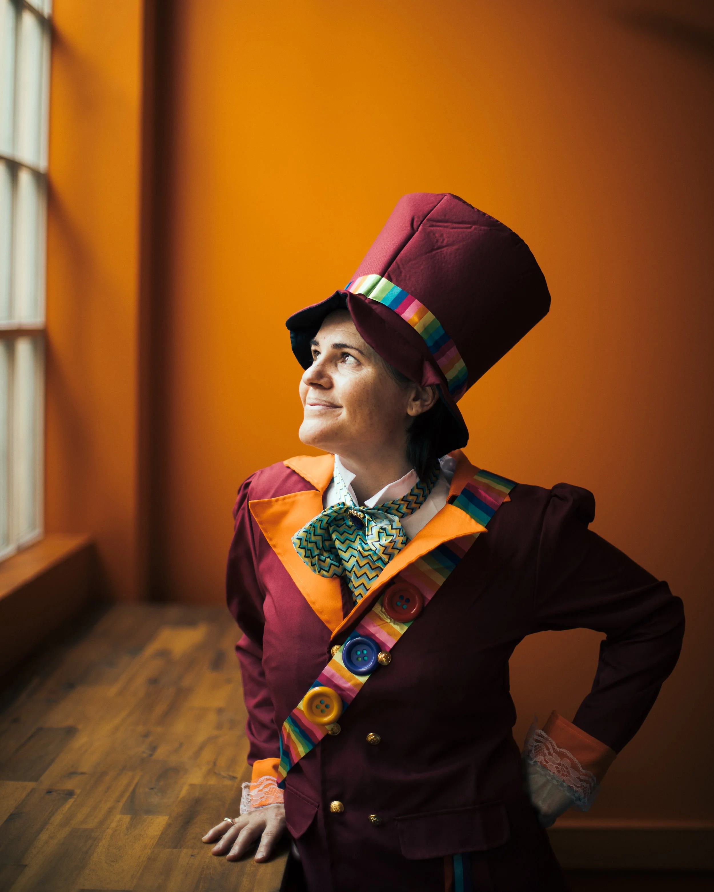 Belinda Williams Bad company Candid portrait woman costume theatrical hat Simon Shattky
