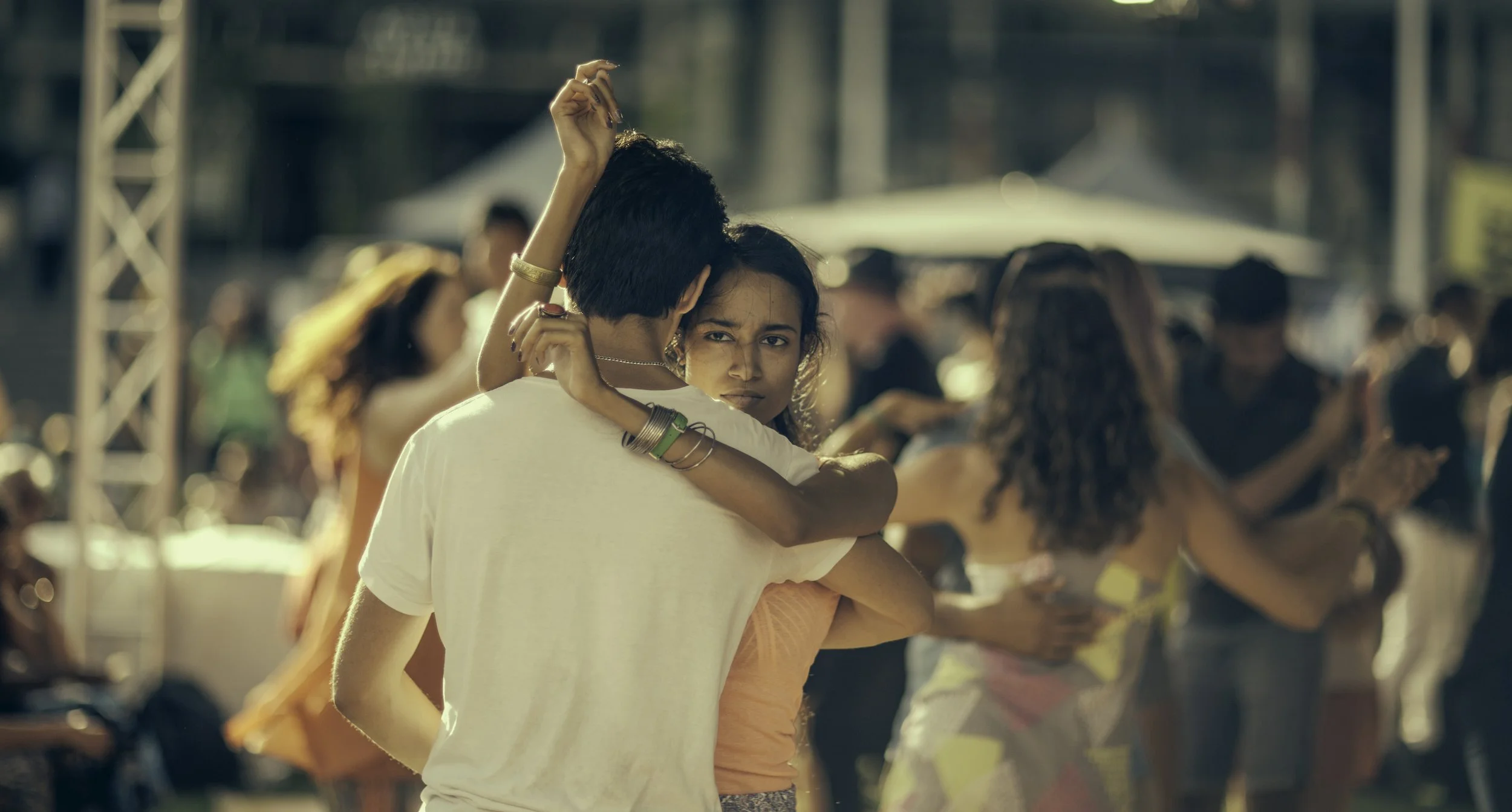 Indian Dancers young woman candid street photography auckland Aotea Square. Photograph Simon Shattky
