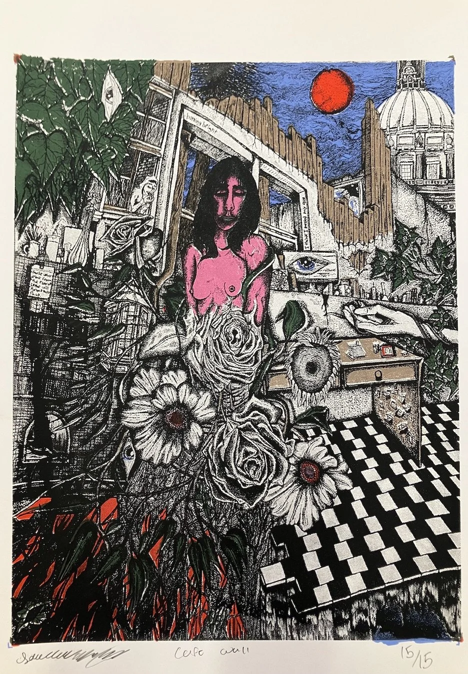 cafe wall, screenprint, 20x13 in, 2026