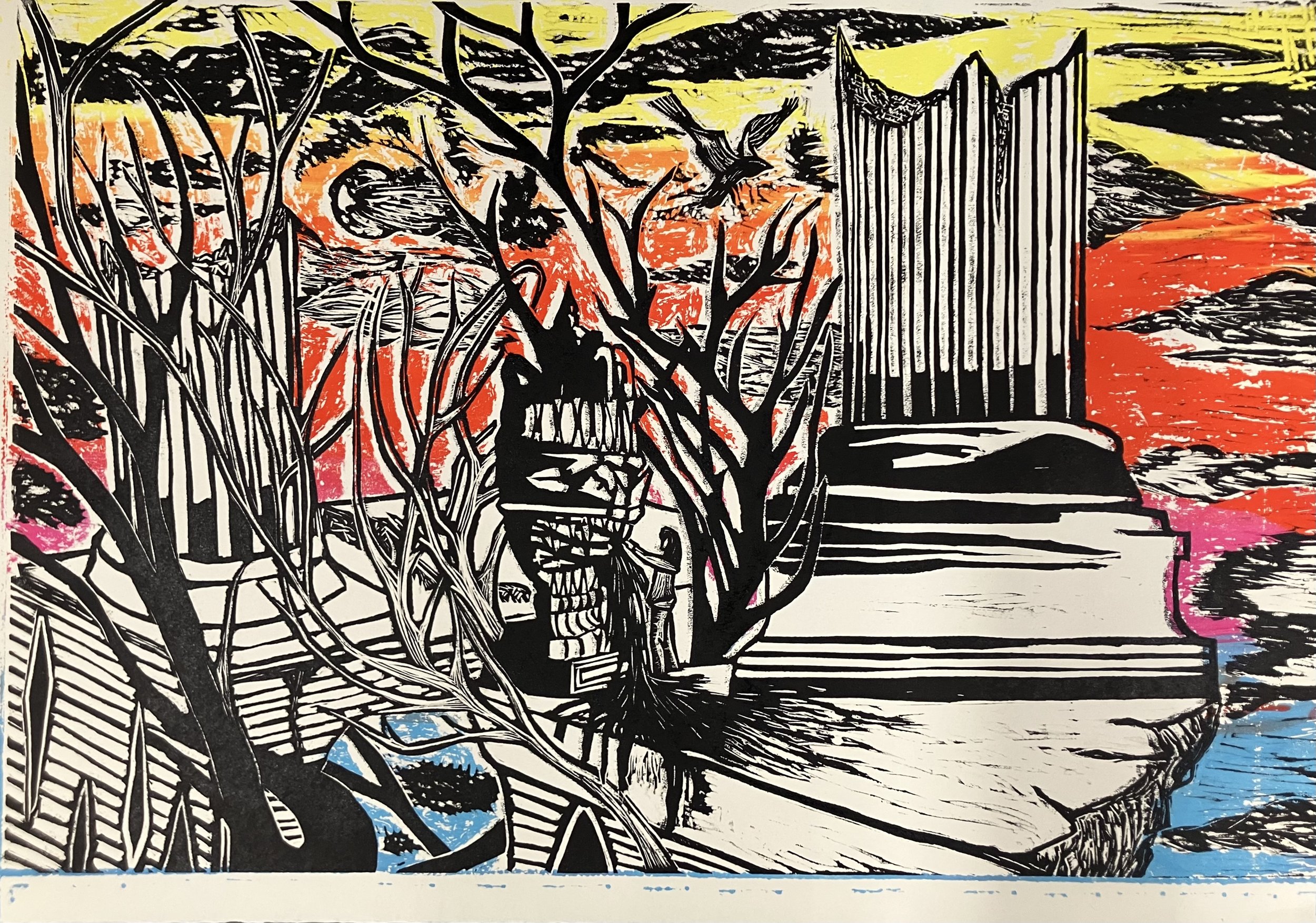 untitled, 11x 16 in, relief monotype, 2025