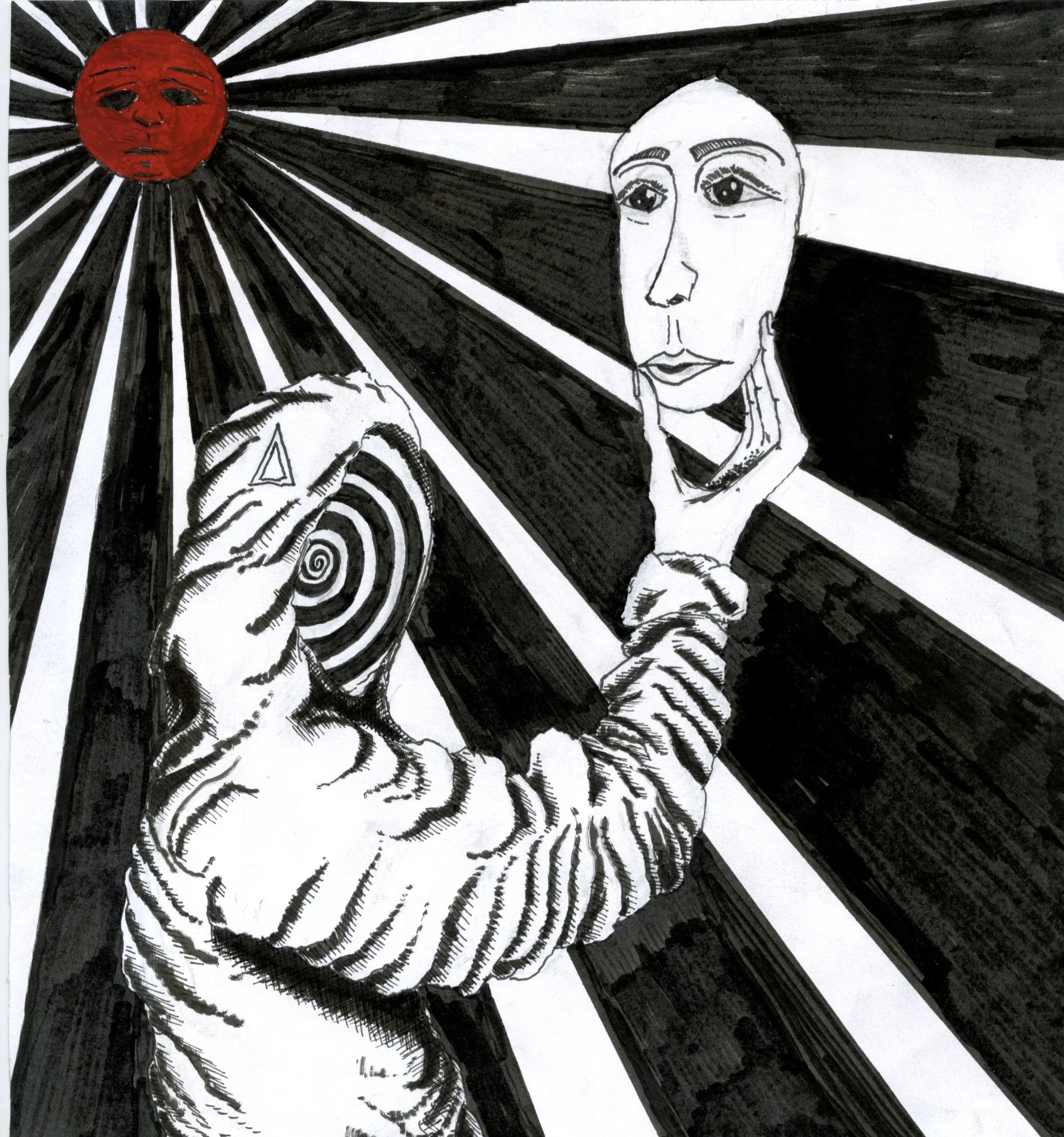 calcification, ink and acrylic paint, 2026