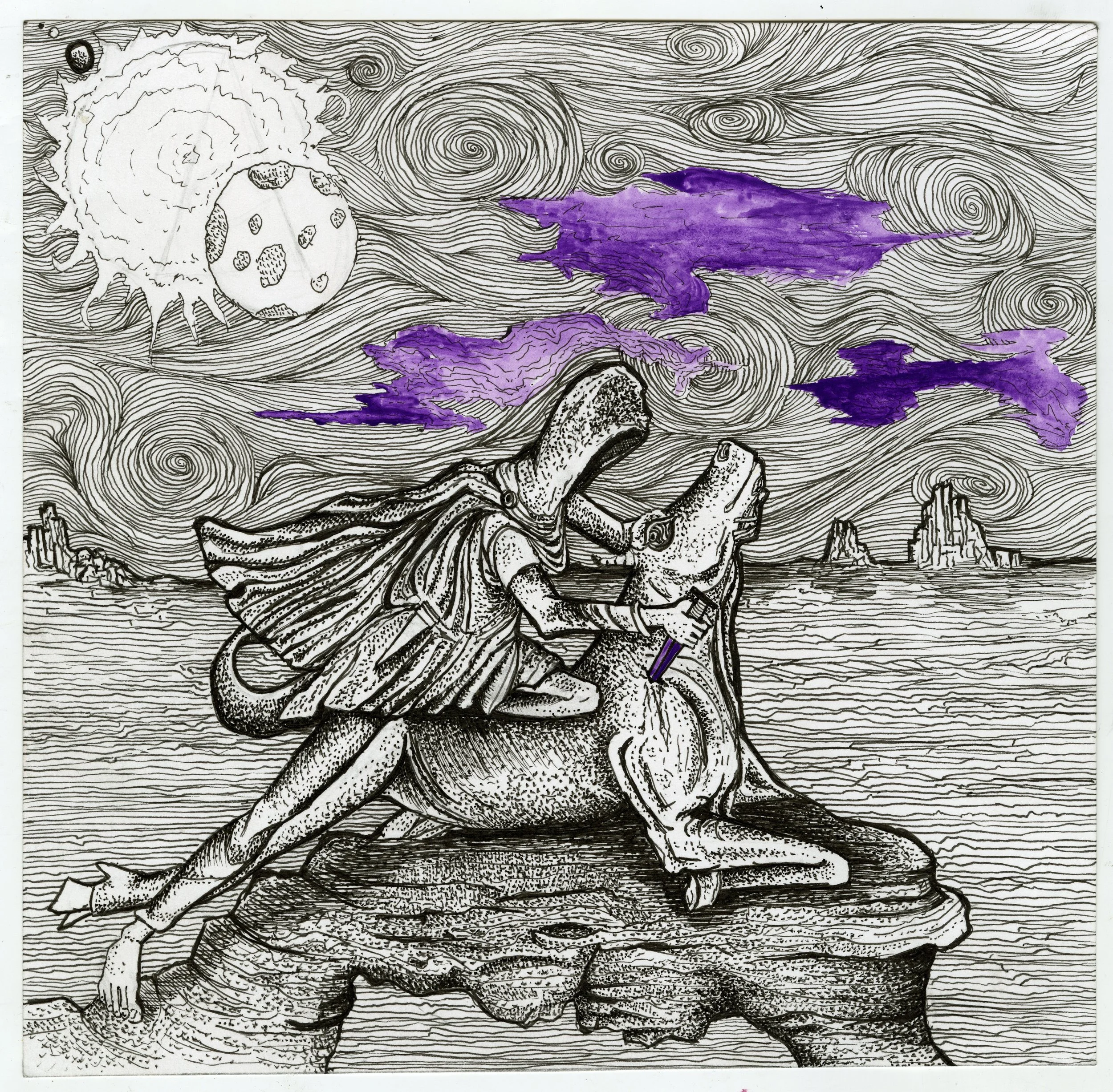 materialization, drawing, 6x9in, 2026 