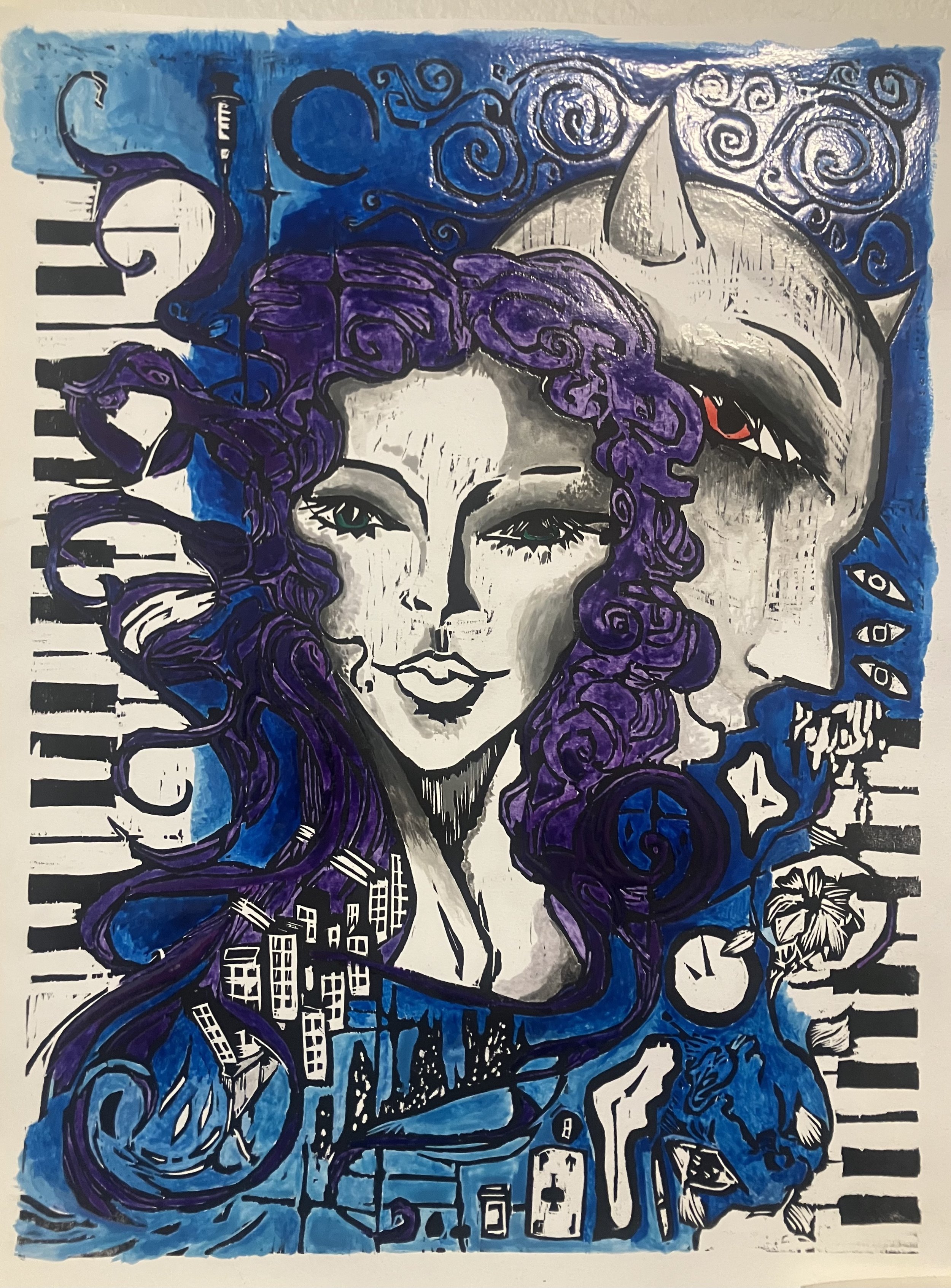 untitled, 18x15in, relief monotype, 2025