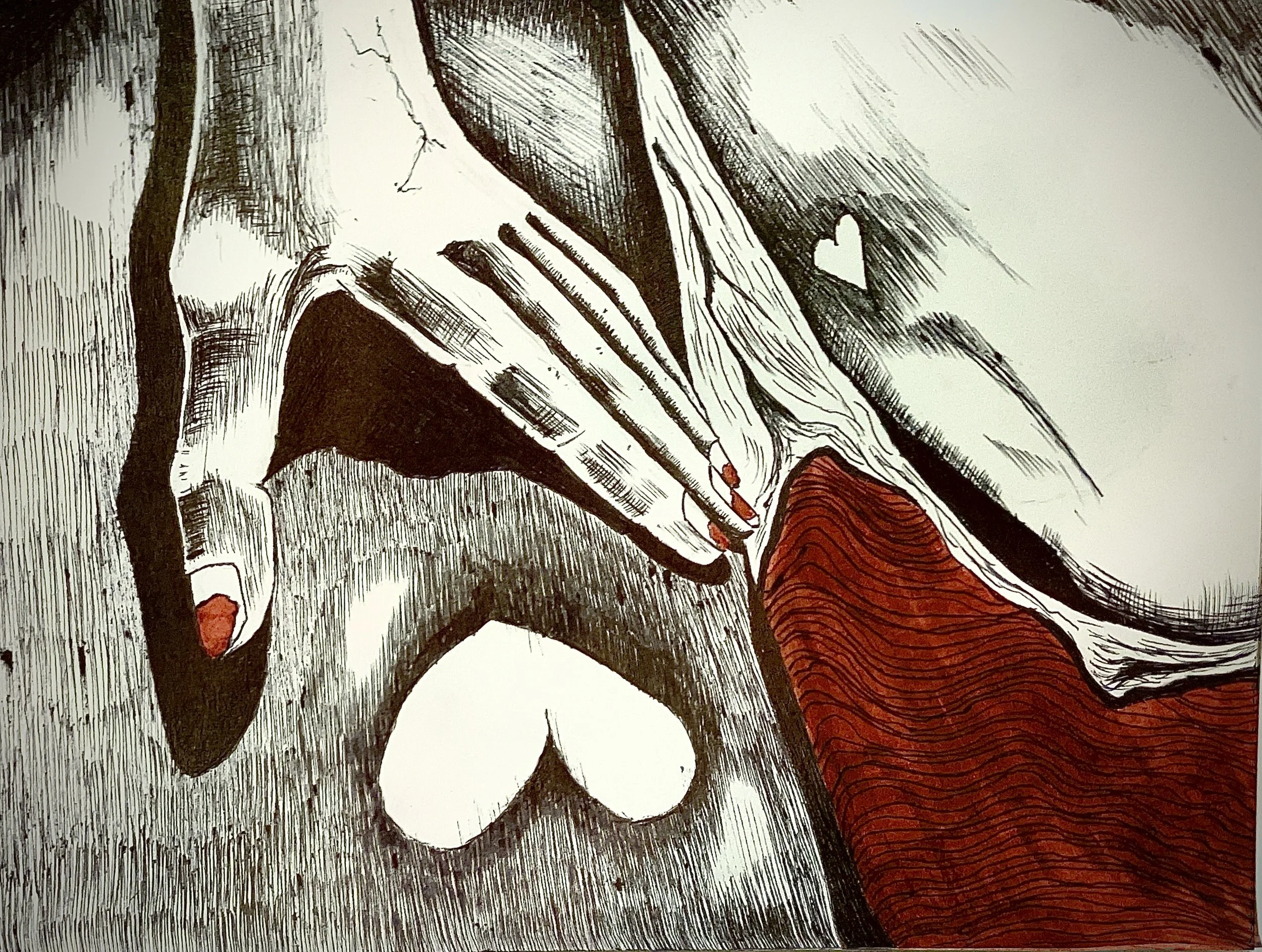 red# 6, 9x11in, drawing, 2025