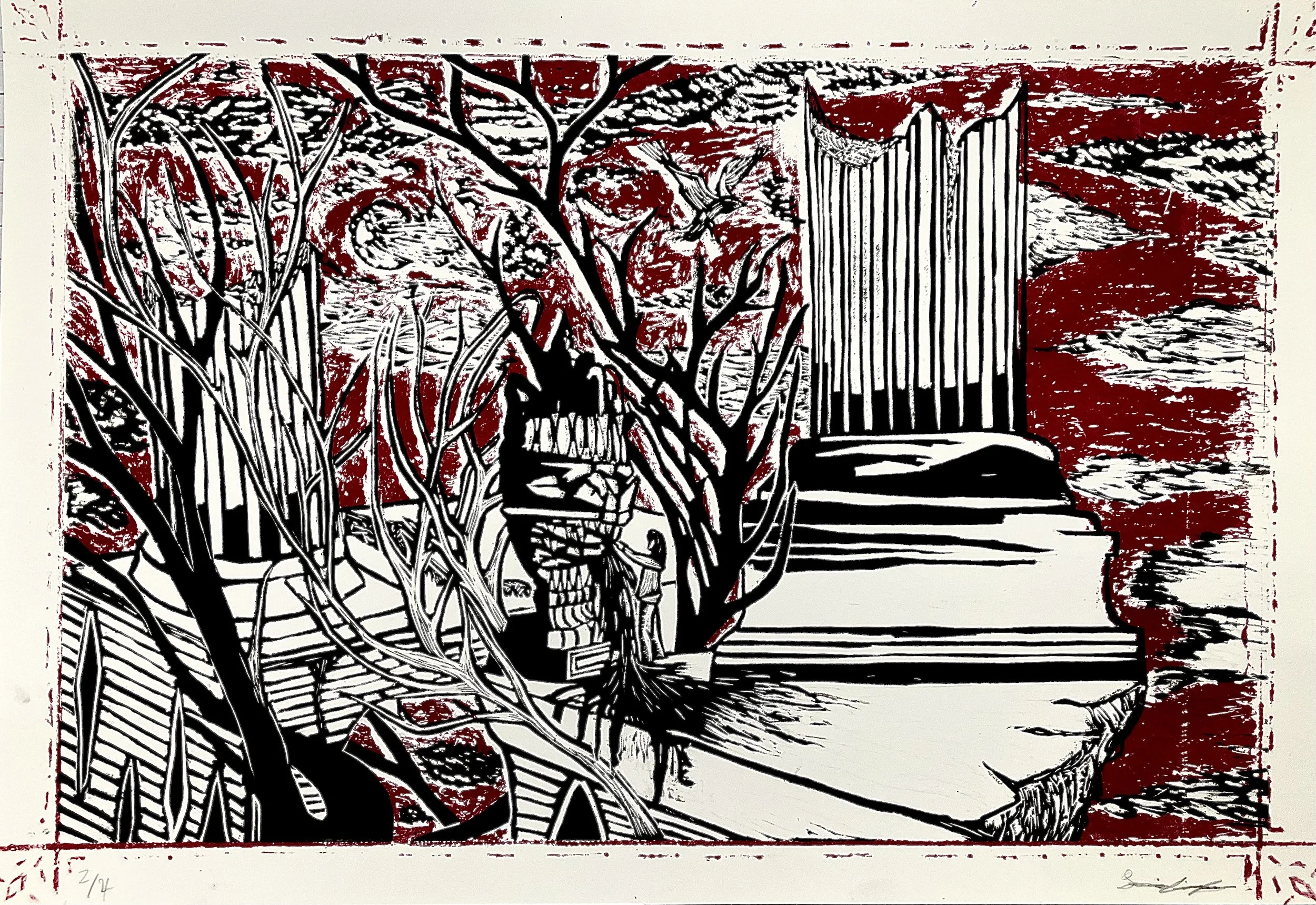 untitled, 11x 16 in, relief monotype, 2025