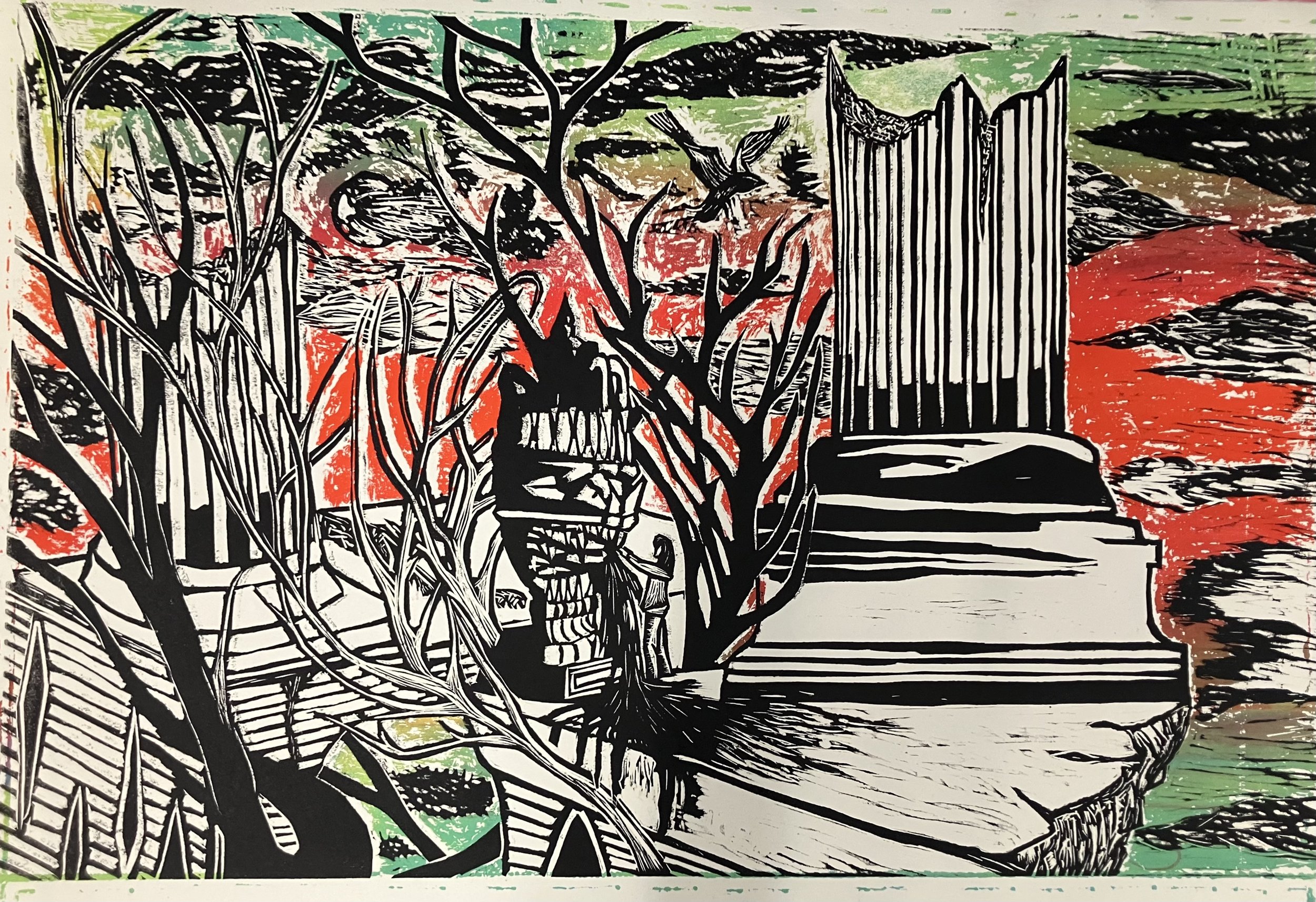 untitled, 11x 16 in, relief monotype, 2025